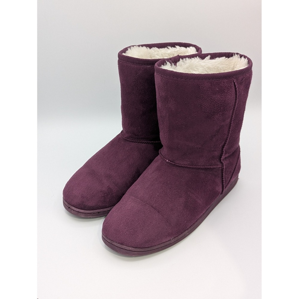 Dawgs Microfiber Winter Boots 7 Grape Purple Faux Fur Lined Cozy Comfort